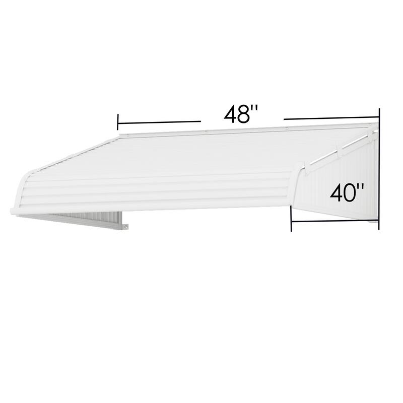 Kozyard Patio Awnings for Window Doors Canopy W48“xD40''Durable Aluminum Frame Premium PVC Panel - W48“xD40''