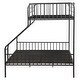 preview thumbnail 7 of 7, Twin XL Over Queen Bunk Bed with Guardrails and Ladder, Black