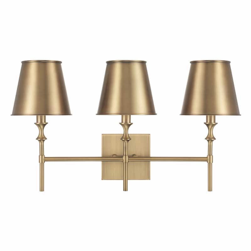 Whitney 3-light Aged Brass Bath/ Vanity Fixture