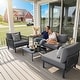 preview thumbnail 16 of 40, 2/4/6/8-Seat Modular All-Weather Aluminum Outdoor Sectional Sofa Set with Deep Seating Patio Conversation Set 4-seater - Dark Grey