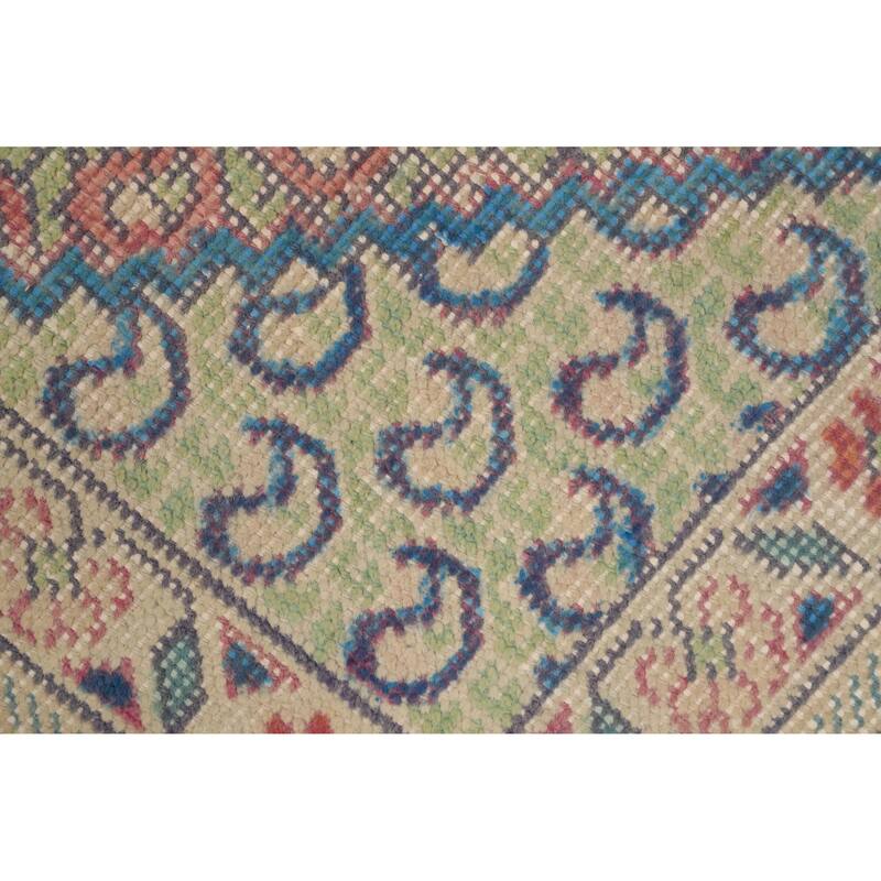 Hand Knotted Oriental 100% Wool Carpet Traditional Medallion Oranges & Rust Tabriz Area Rug - 6' 3'' X 4' 6''