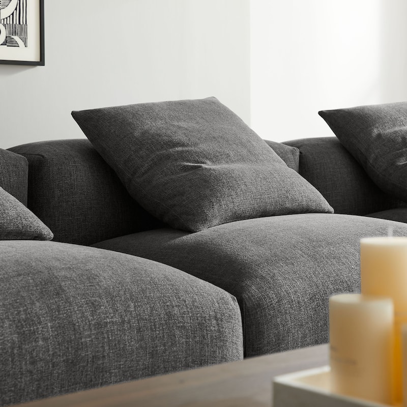 Solace 4-Piece Modular Upholstered Fabric Sectional Sofa