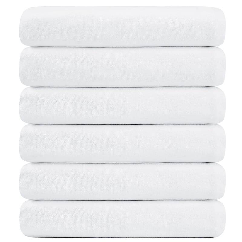 6 Piece Towel Set Bath Towel 27" x 55" - 27"x55" - White