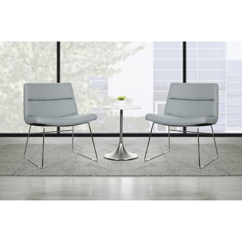 Thompson Upholstered Lounge Chair with Chrome Base