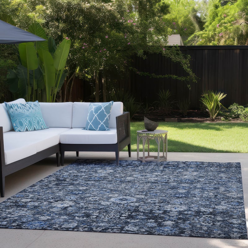 Machine Washable Indoor/ Outdoor Chantille Traditional Vintage Floral Rug