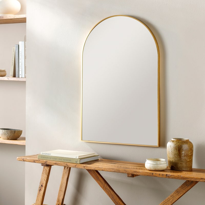 Livabliss Aranya Modern Aluminum Arched Accent Mirror