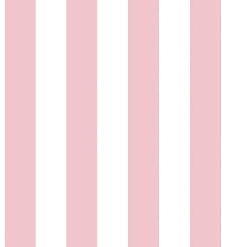 Galerie Wallcoverings Smart Stripes 2 Awning Stripe Vinyl on Non-Woven Matte Wallpaper Roll - 33 feet x 21 inches - Pink/White