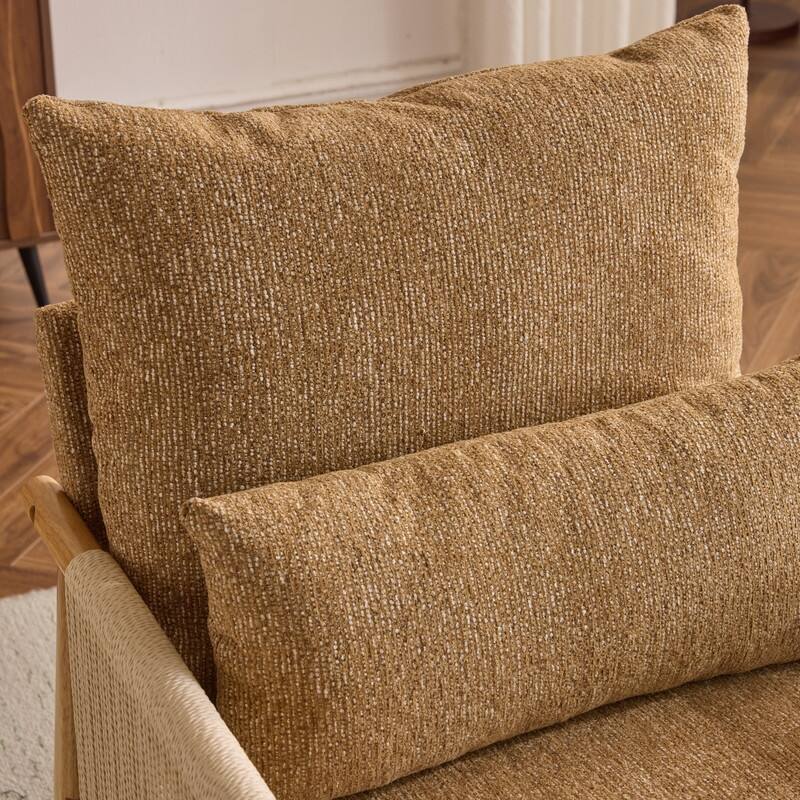 Chenille Accent Chair with Pillow