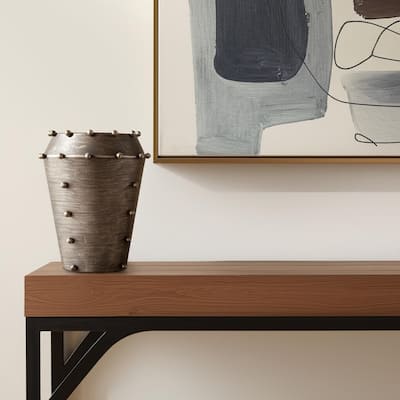 9" Silver Metal Table Vase - 7.09