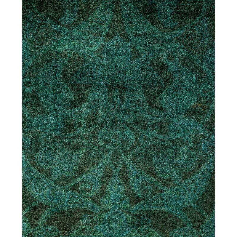Overdyed One-of-a-Kind Hand-Knotted Area Rug - Green - 2' 7" x 8' 7"