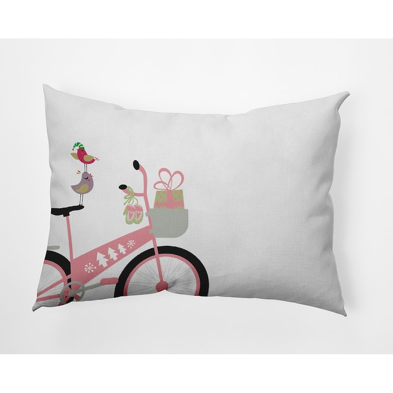 Close Up Bike Indoor/Outdoor Christmas Throw Pillow - 14" x 20" - Pink Icing