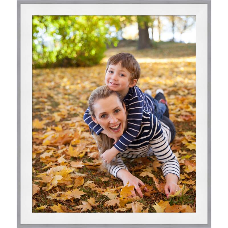 Maya Picture Frame, Photo Frame - 20x24 - Maya White Silver