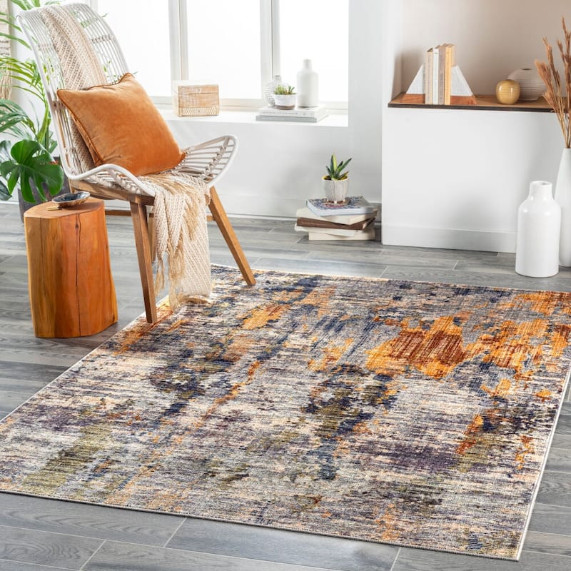 Artistic Weavers Jefferson Modern Abstract Area Rug - 8' 10" x 11' 9" - Brick Red/Grey
