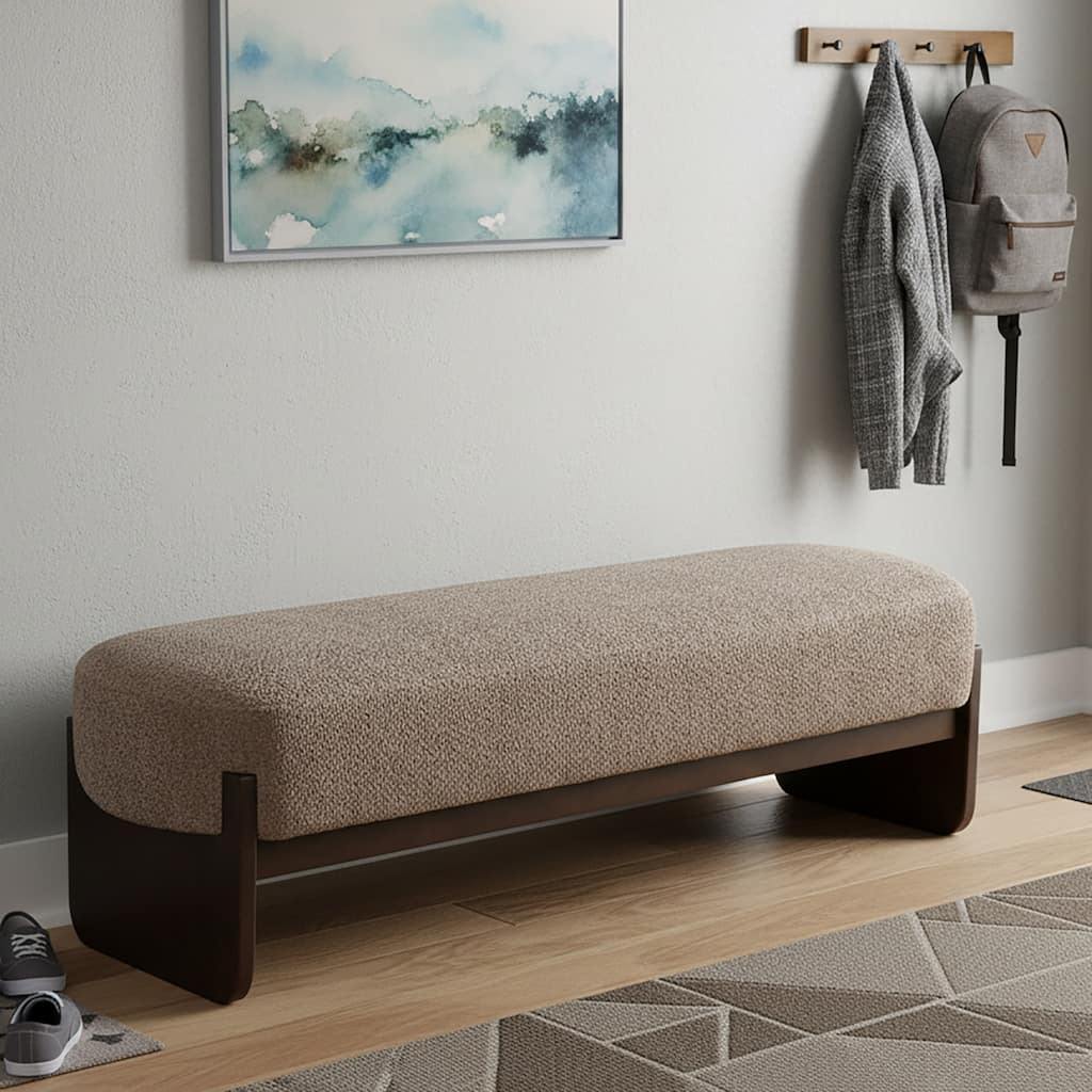 Christopher Knight Home - Havenport Modern Upholstered Bench with Textured Loop Yarn Fabric