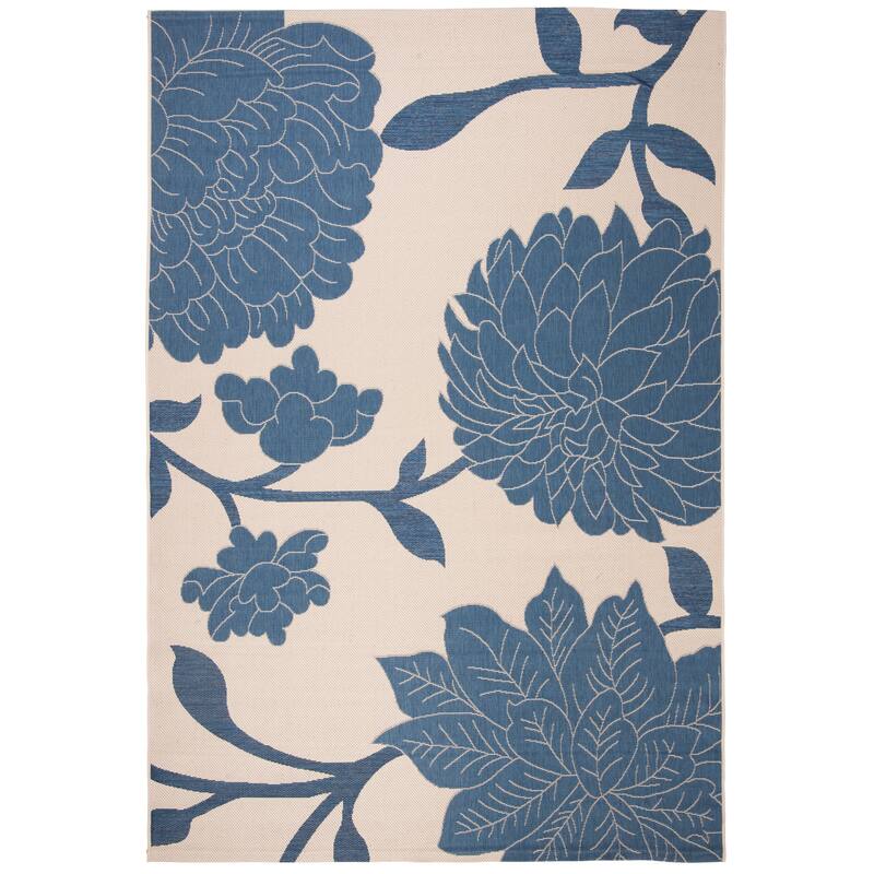 SAFAVIEH Courtyard Alison Floral Indoor/ Outdoor Patio Backyard Rug