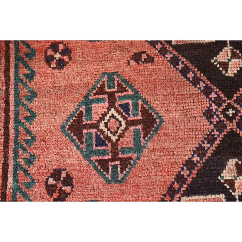Tribal / Geometric Shiraz Persian Vintage Rug Handmade Wool Carpet - 4'1"x 8'4"