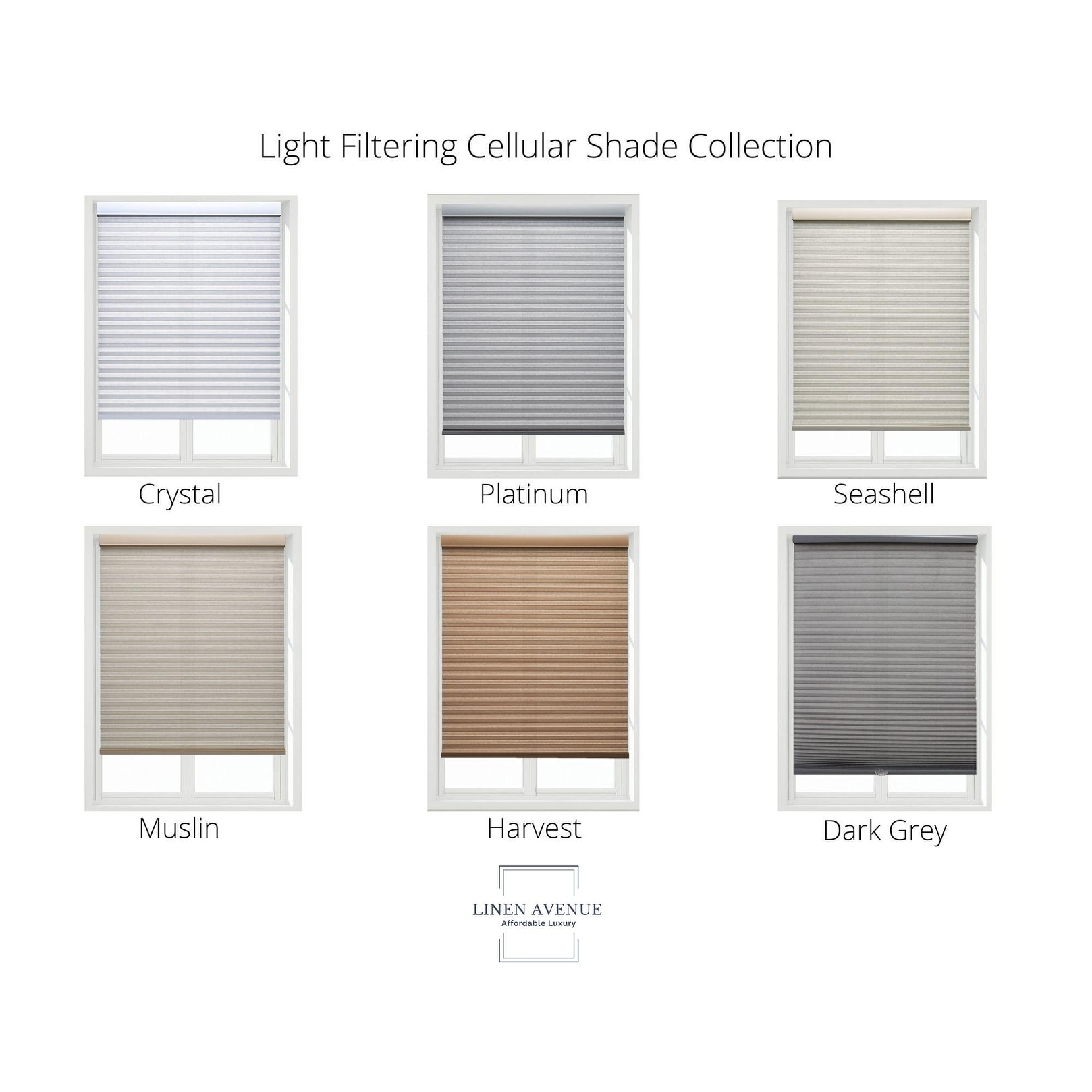 Linen Avenue Custom Cordless 22- to 23-inch Wide Crystal