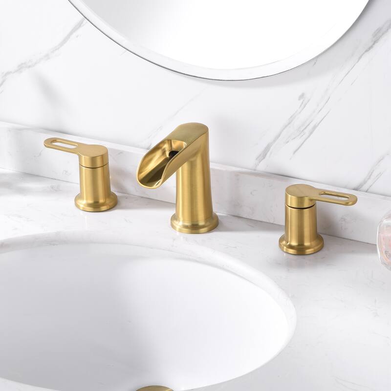 Luxier VividFall 8 in. Widespread 2-Handle Bathroom Faucet with Drain