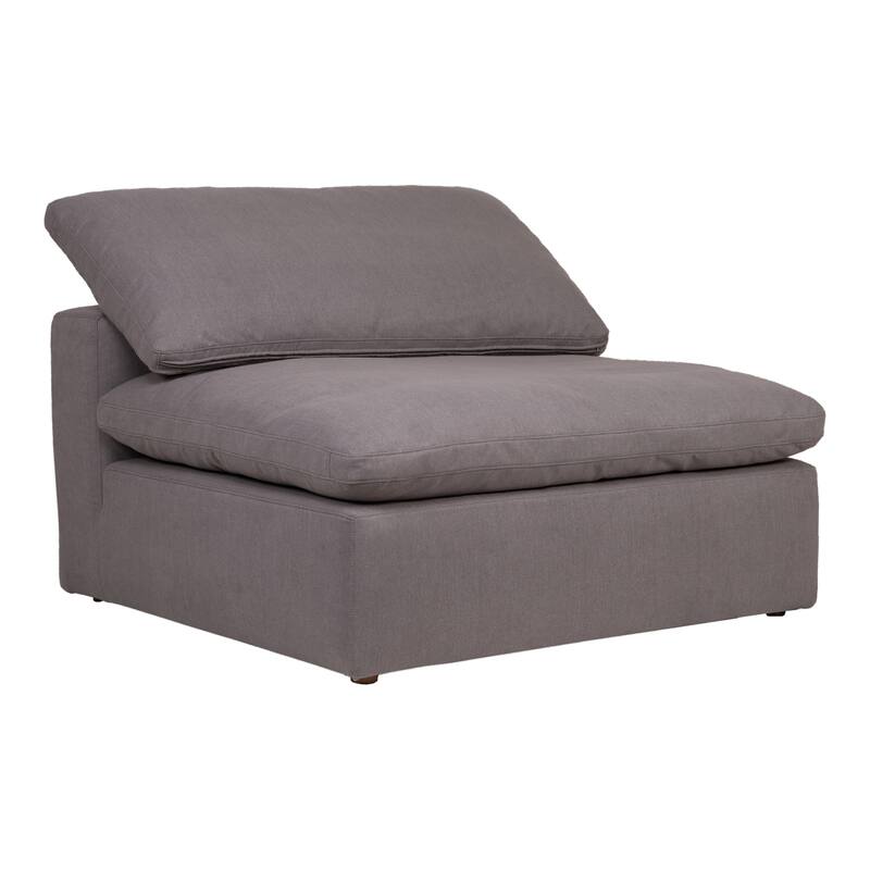 Aurelle Home Corbin Modern Modular Sectional Piece - Slipper Chair - Livesmart Fabric Grey