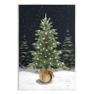 Stupell Christmas Tree Snow Scene Wall Plaque Art Design by House Fenway