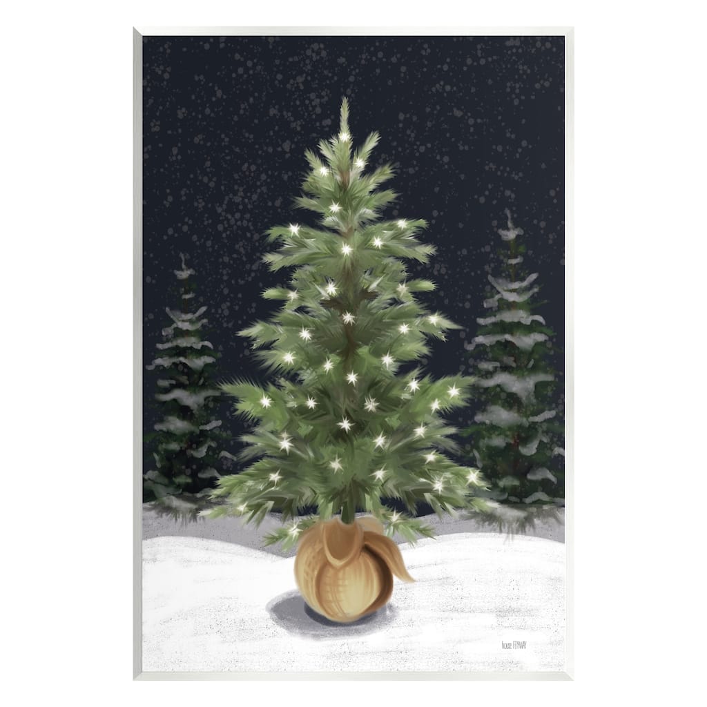 Stupell Christmas Tree Snow Scene Wall Plaque Art Design by House Fenway