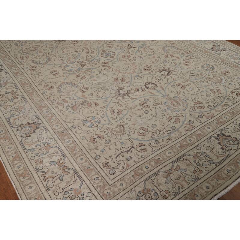 Floral Tabriz Persian Area Rug Traditional Handmade Wool Carpet - 8'0"x 10'7"