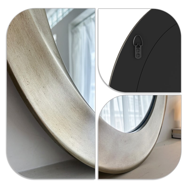 Oval Vanity Beveled Mirror Unique S-Curve Shaped Border Wall Mirror - 24"x32"