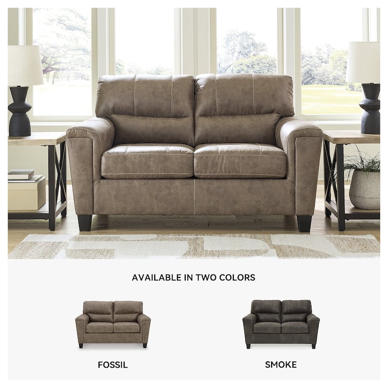 Signature Design by Ashley Navi Fossil Loveseat - 61" W x 38" D x 39" H