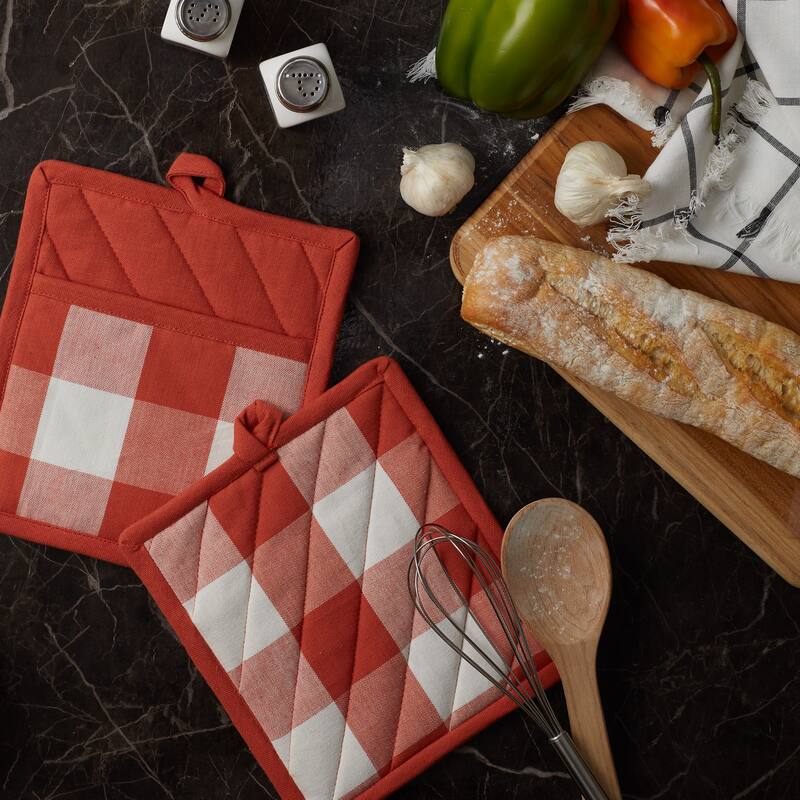 DII Vintage Red Buffalo Check Dishtowel (Set of 3)