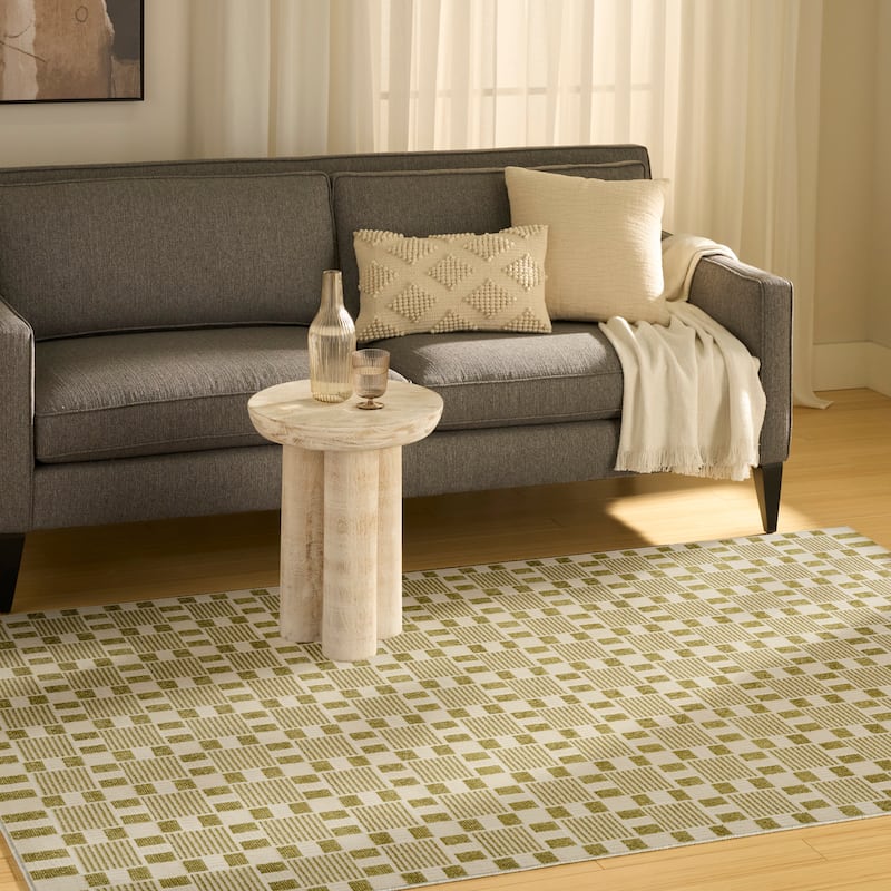 Nourison Nordic Indoor only Green Geometric Area Rug