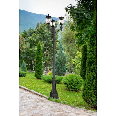 Davina 3 Light Outdoor Post Mounted Fixture in Black