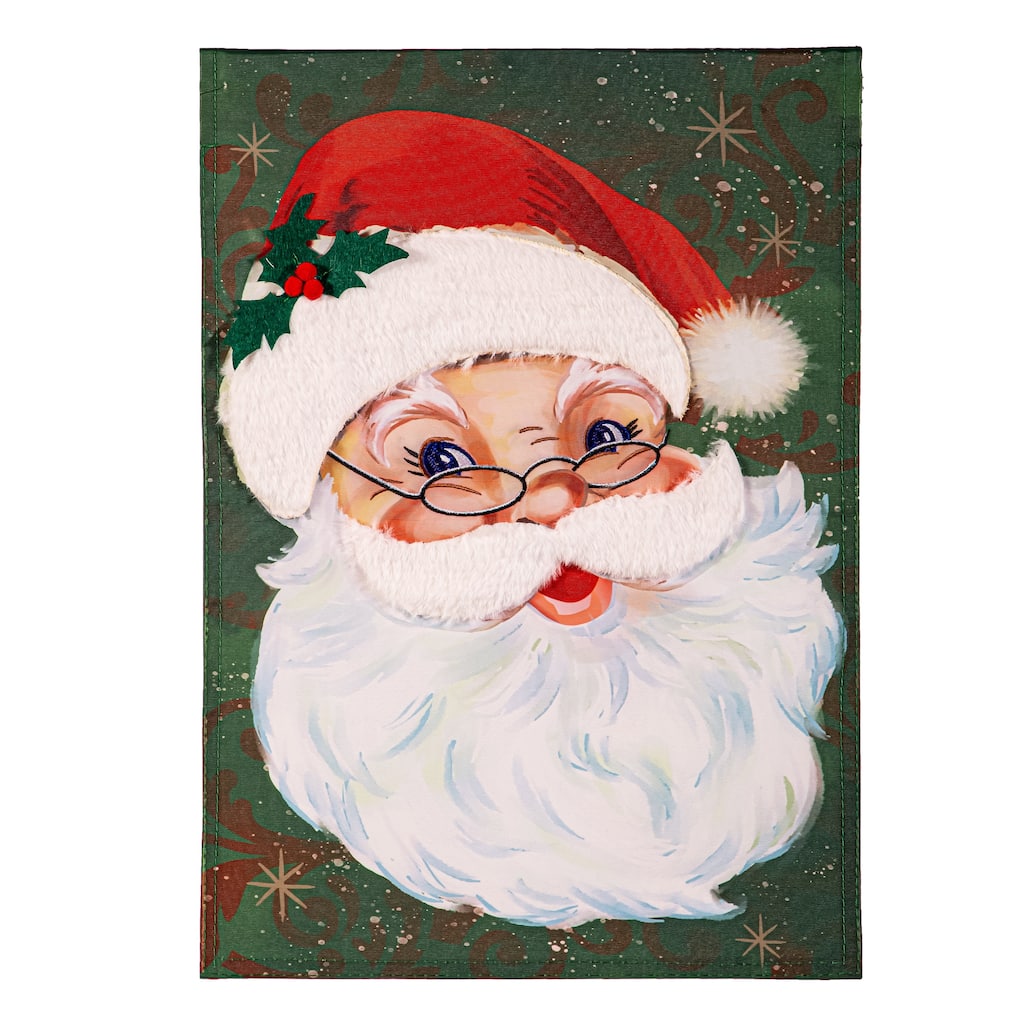 12.5 in. x 18 in. Merry Santa Applique Garden Flag - Multicolor - 12.5 in x 18 in