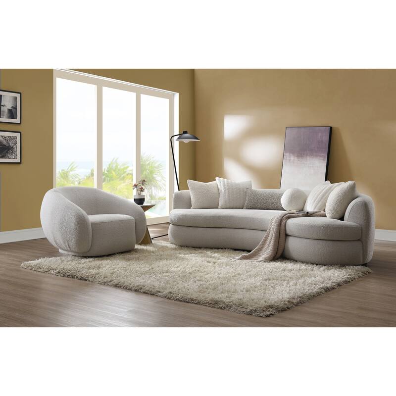 Remmy Beige Sofa with 6 Pillows