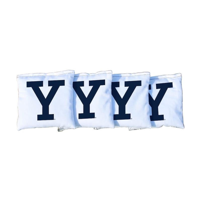 Yale Bulldogs White Cornhole Bags - Corn Filled