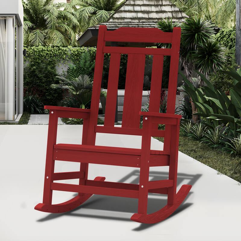 Outdoor Patio HDPE Rocking Chiar, Extra Wide Seat & Backrest