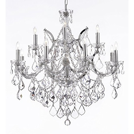 Swarovski Crystal Trimmed Theresa Crystal Chandelier Lighting H30 x W28 - Chandeliers For Bedrooms by Overstock.com
