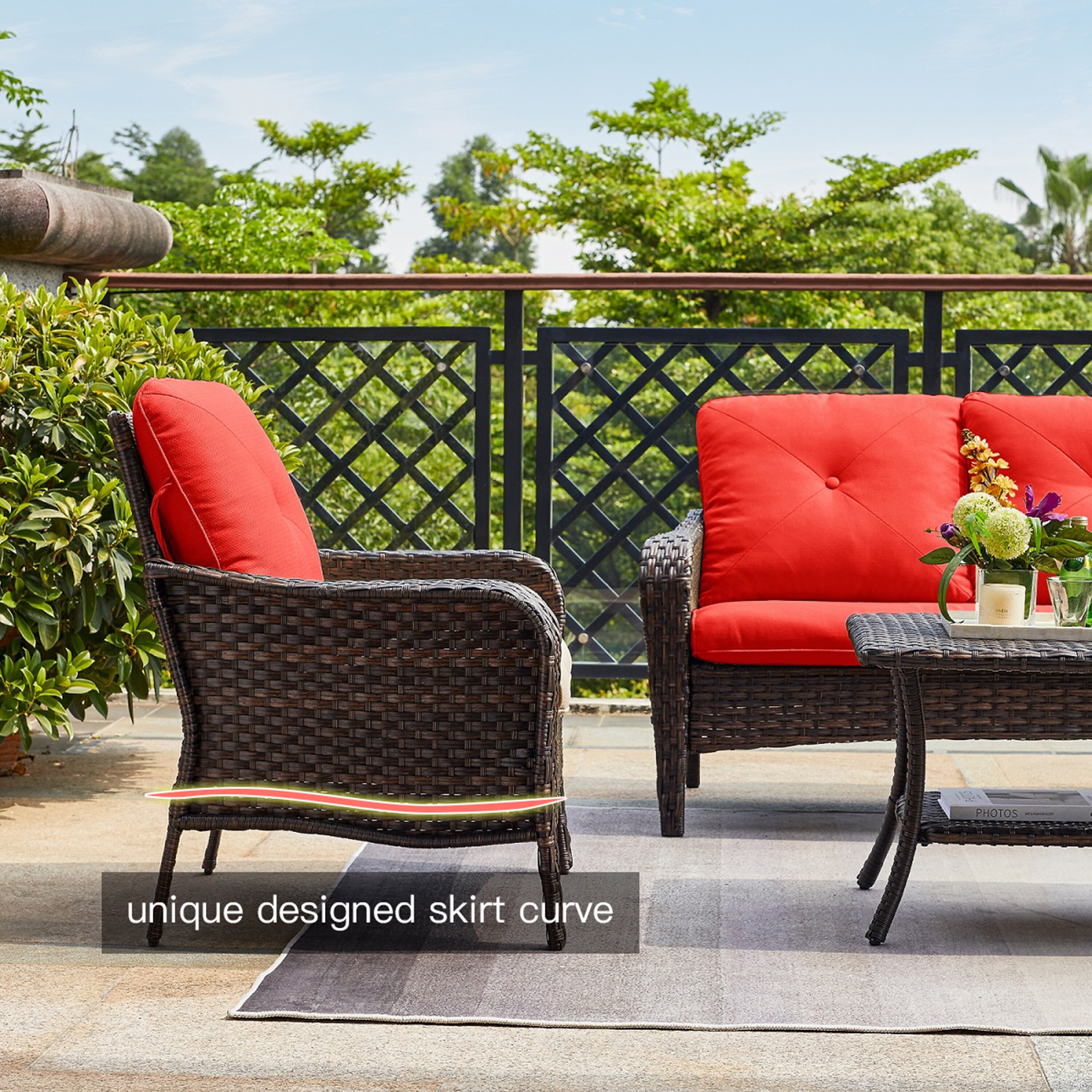 Pocassy 4 Piece Patio Wicker Sofa Set with Cushions On Sale
