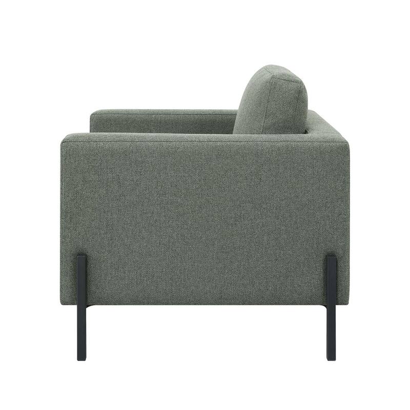 Upholstered Track Arms Chair with Metal Legs