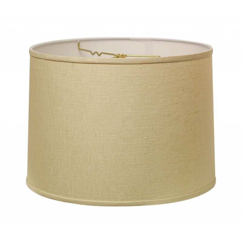 HomeRoots 15" Parchment Biege Throwback Drum Linen Lampshade - 15
