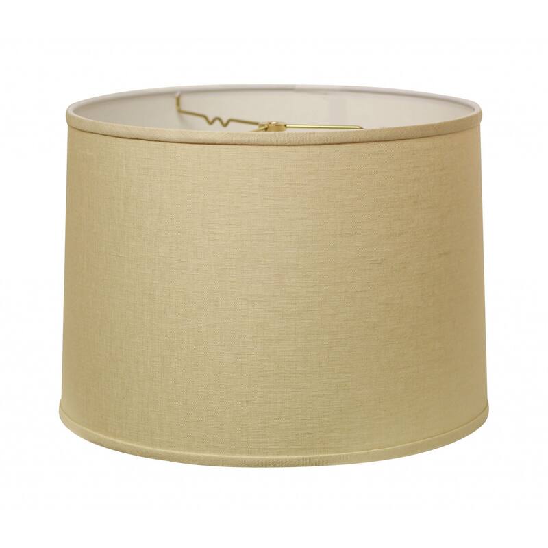 HomeRoots16" Parchment Biege Throwback Drum Linen Lampshade - 16