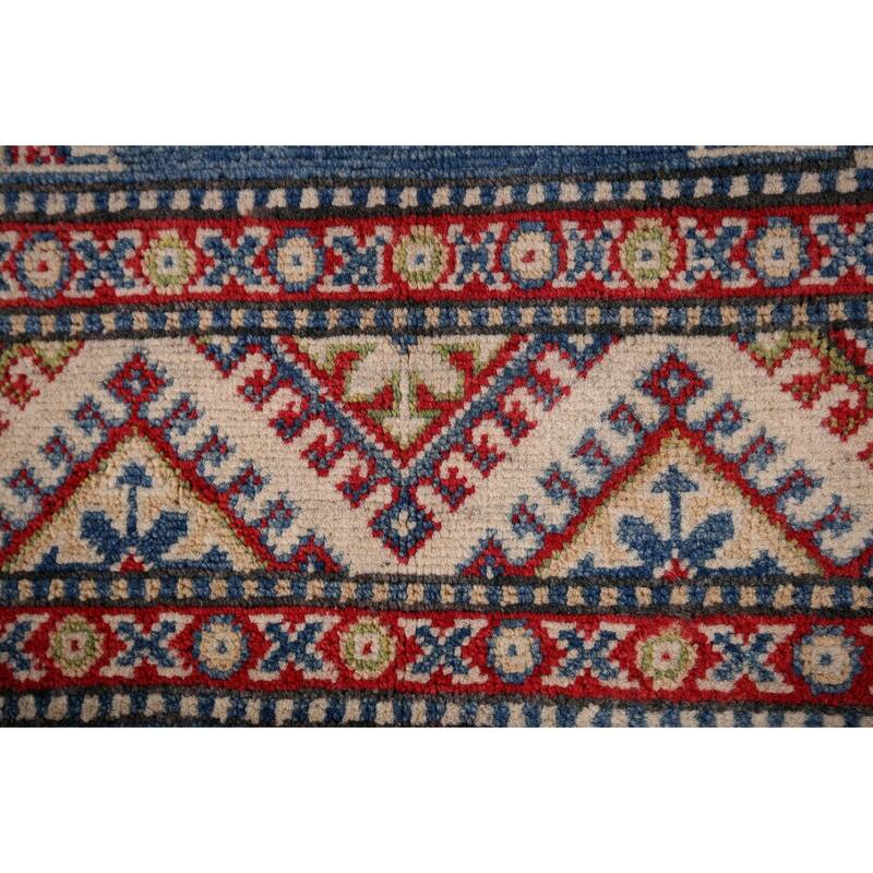 Blue Kazak Foyer Rug Handmade Wool Carpet - 2'6" x 4'4"