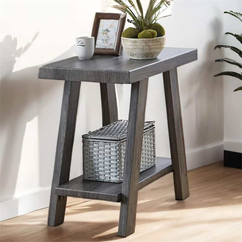 Contemporary Wood Shelf Side Table