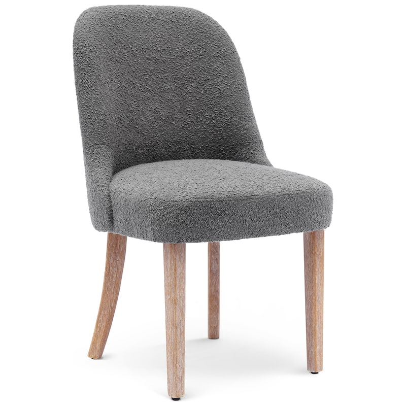Farmhouse Water and Stain Resistant Boucle Upholstered Side Chair (Set of 6)