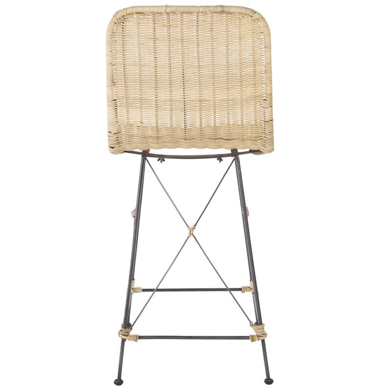 SAFAVIEH Home Minerva 24-inch Weaved Counter Stool [SET of 2] - 18"W x 21"D x 37"H