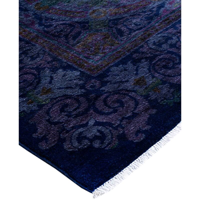 Overdyed One-of-a-Kind Hand-Knotted Area Rug - Navy - 8' 2" x 9' 10"