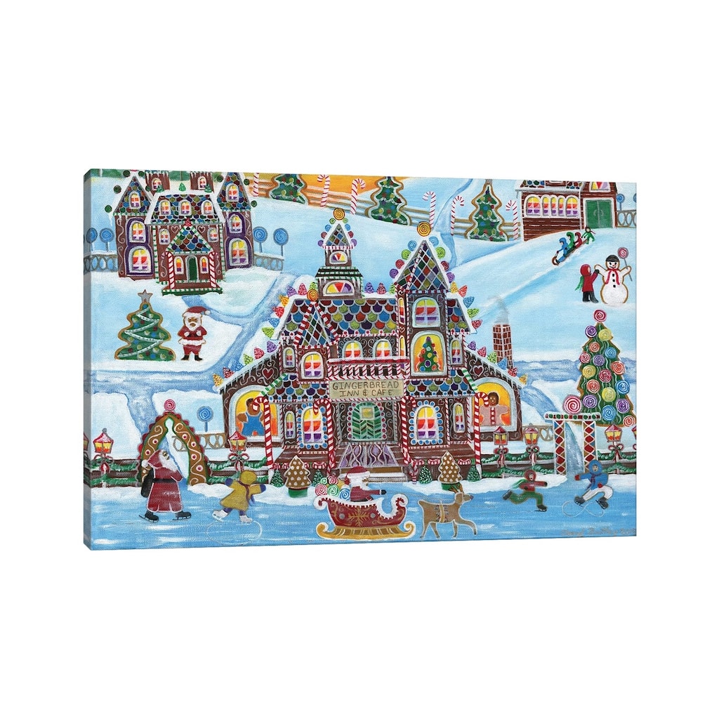iCanvas "Christmas Gingerbread Inn and Cafe" by Cheryl Bartley Canvas Print
