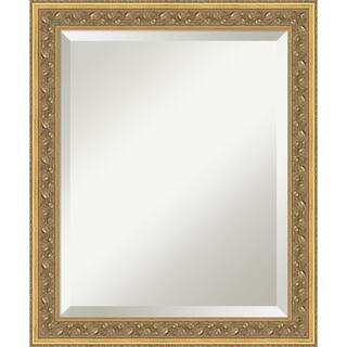 Carter Dark Gold Beveled Wood Framed Bathroom Vanity Wall Mirror - Carter Dark Gold