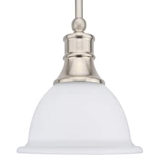 Modern adjustable frosted glass pendant light with nickel brushed finish