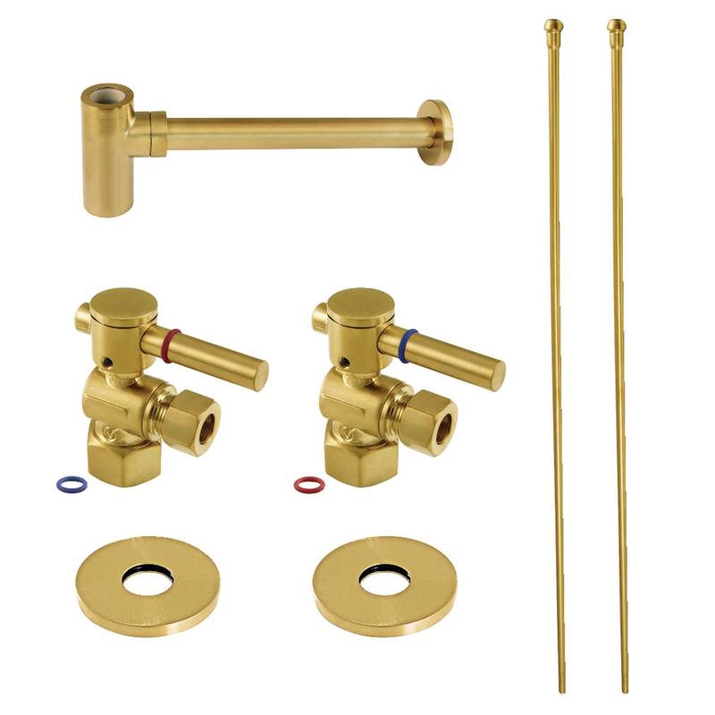 Kingston Brass Trimscape Modern Plumbing Sink Trim Kit with Bottle Trap - Brushed Brass