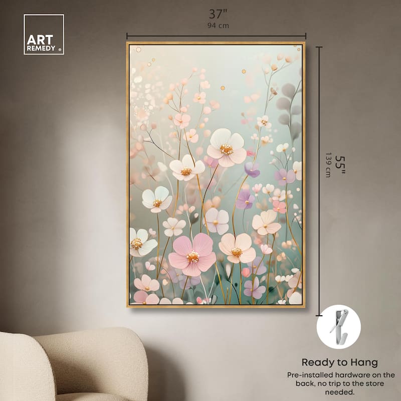Tiny Blooms I Canvas by Art Remedy